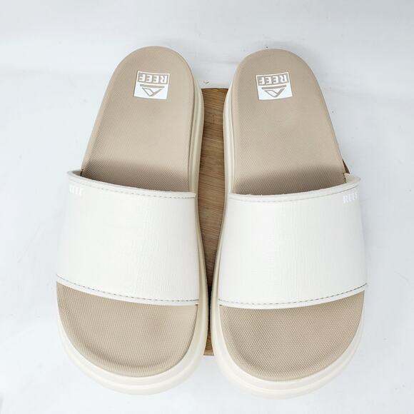 REEF Sandals Womens 10 Cushion Bondi Bay Comfort Slide Platform Off White Shoes - Picture 4 of 13